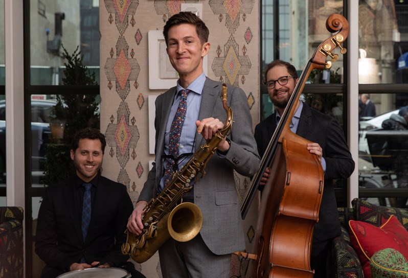 A jazz trio performing at The Whitby Hotel