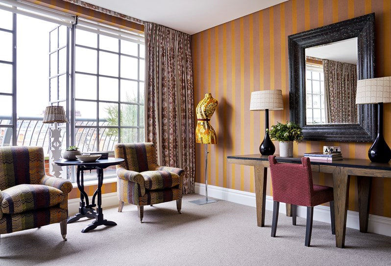 The bedroom of a Deluxe Terrace at The Soho Hotel