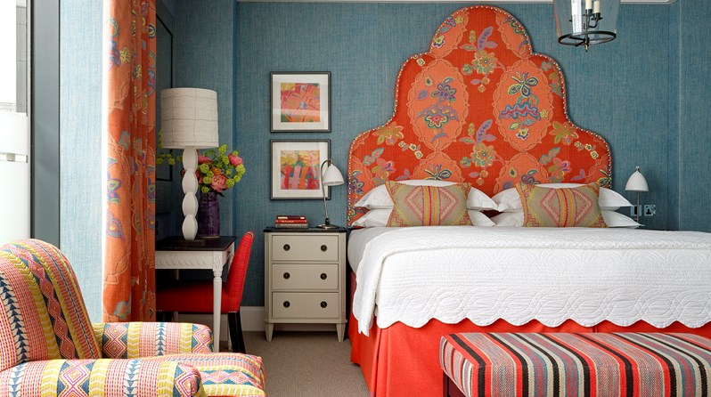 The bedroom of Residence 24 at One Denman Place