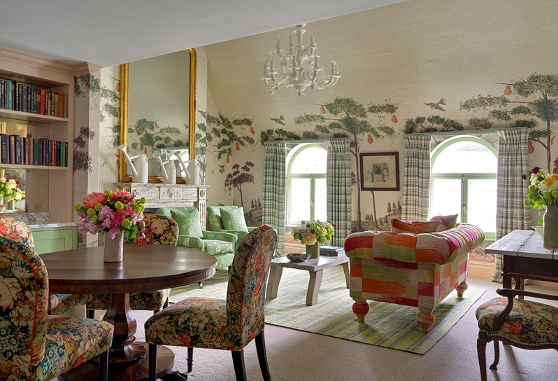 A view of the Drawing Room area in the Loft Suite at Covent Garden Hotel