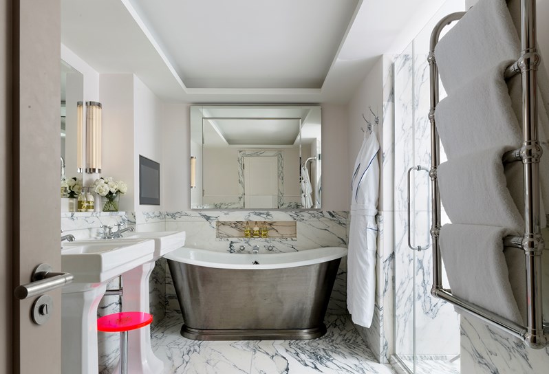 The bathroom in the Loft Suite at Covent Garden Hotel