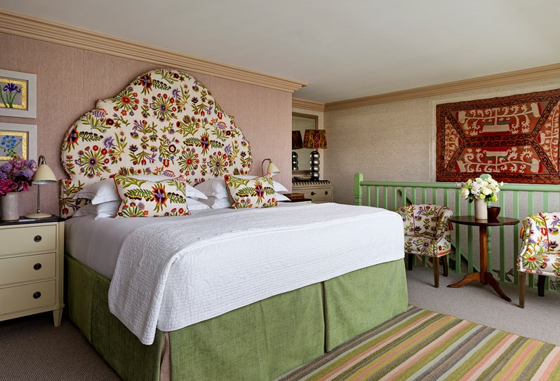 The bedroom area of the Loft Suite at Covent Garden Hotel