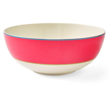 The Calypso Serving bowl with it's topped with a wide pink band, bordered by narrow stripes in blue and yellow, and adds a touch of colour to your breakfast table, or even doubles as the a gorgeously sunny fruit bowl to allow you to enjoy this piece all day long!
Size :25.6cm /10.1"
