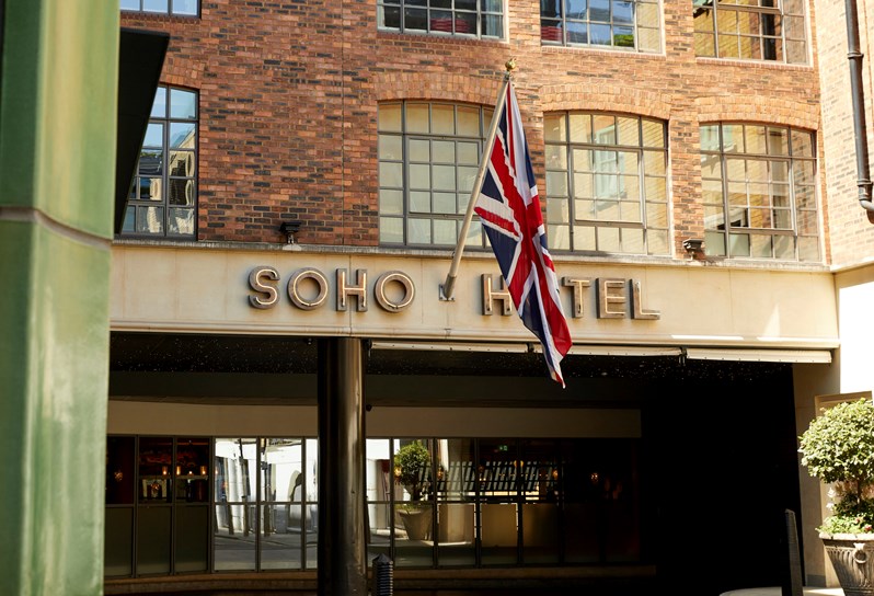 The exterior of The Soho Hotel