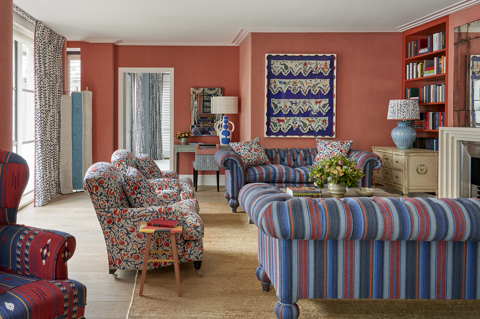 Living room shot of the Residence 02, a One Bedroom Residence at Ham Yard Hotel