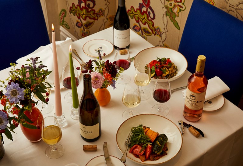 Wine Dinner Table Close up