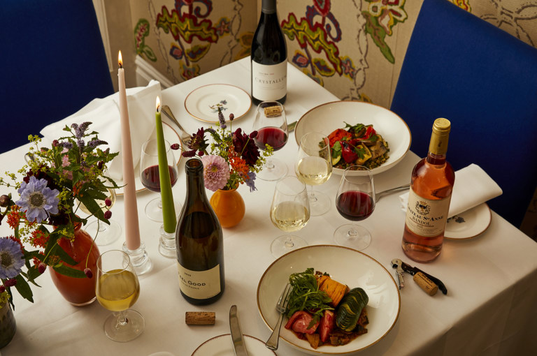 Wine Dinners at Covent Garden Hotel, table set up