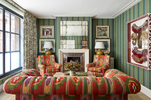 Living room shot of Residence 09, a Luxury Two Bedroom Residence at Ham Yard Hotel