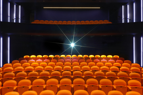 Front shot of the theatre private events room at Ham Yard Hotel