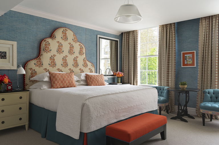 Bedroom shot of room 202, the Dorset Square Room at Dorset Square Hotel