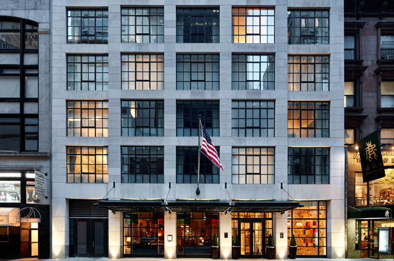 Wide exterior shot of The Whitby Hotel