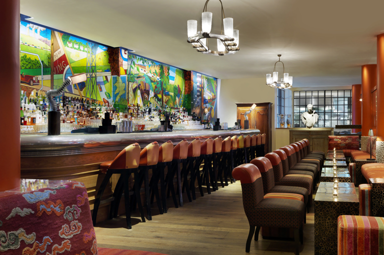Wide shot of the Refuel Bar at The Soho Hotel