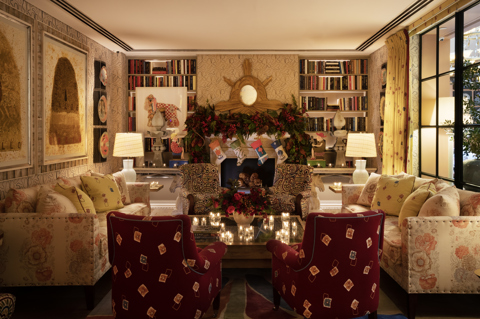 Shot of Christmas decoration in the Drawing room at The Whitby Hotel