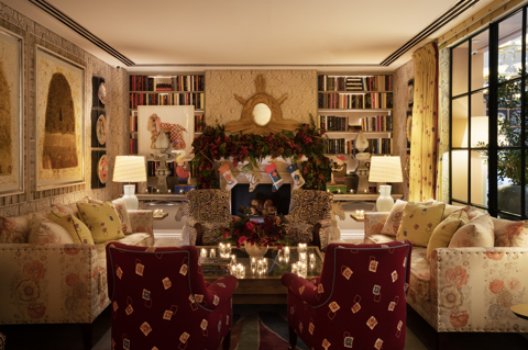 Shot of Christmas decoration in the Drawing room at The Whitby Hotel