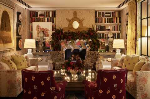 Shot of Christmas decoration in the Drawing room at The Whitby Hotel