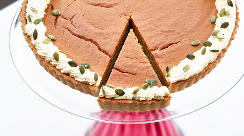 Pecan Pie with a slice cut out