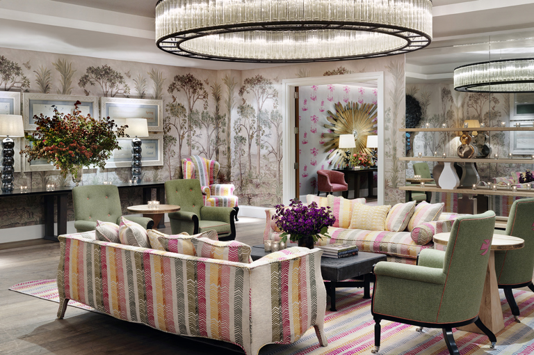 Lounge area in the Prince private events room at Crosby Street Hotel