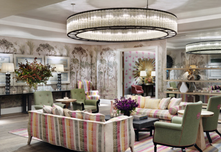 Lounge area in the Prince private events room at Crosby Street Hotel