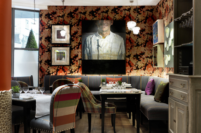 Close shot of the Refuel Restaurant at The Soho Hotel