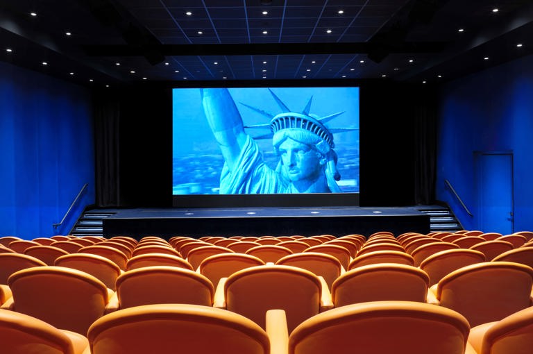 Back shot of the screening private events room at the Whitby Hotel