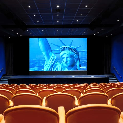 Back shot of the screening private events room at the Whitby Hotel