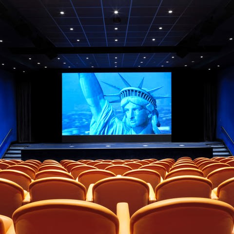 Back shot of the screening private events room at the Whitby Hotel