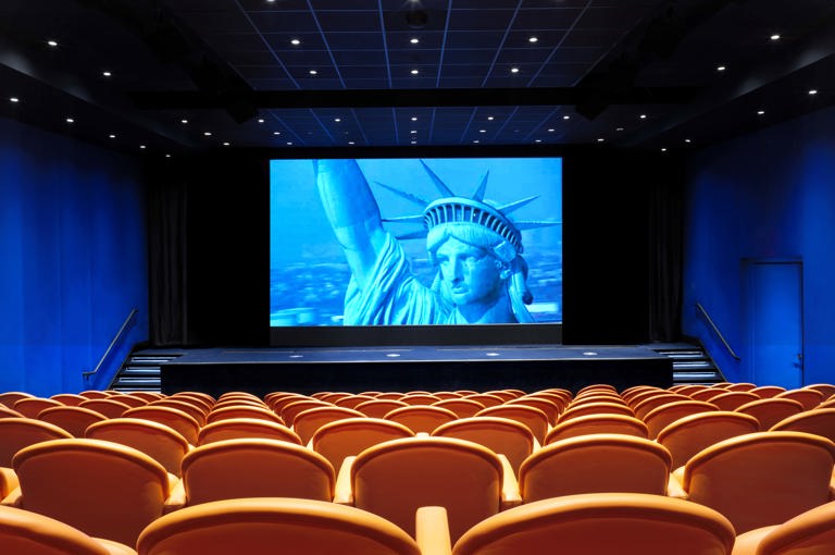Back shot of the screening private events room at the Whitby Hotel