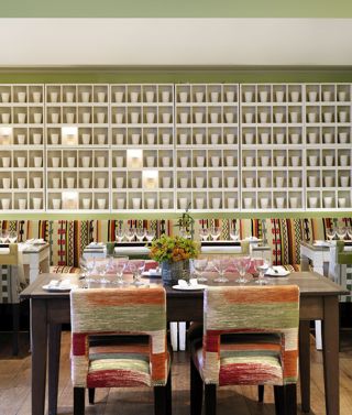 Close up image of the art display at The Potting Shed, Dorset Square Hote