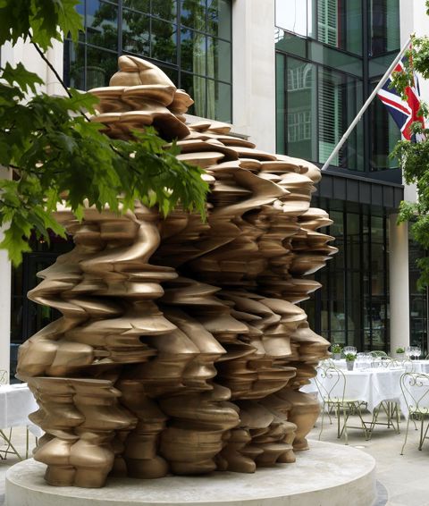 Exterior shot of Tony Cragg Sculpture at Ham yard Hotel
