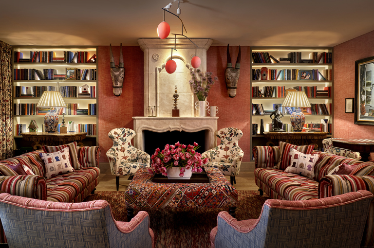 Wide shot of the Drawing Room at Warren Street Hotel
