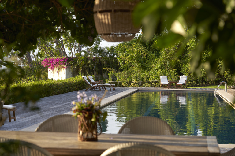 An image of the pool outside Rossferry, the Caribbean property managed by Firmdale.