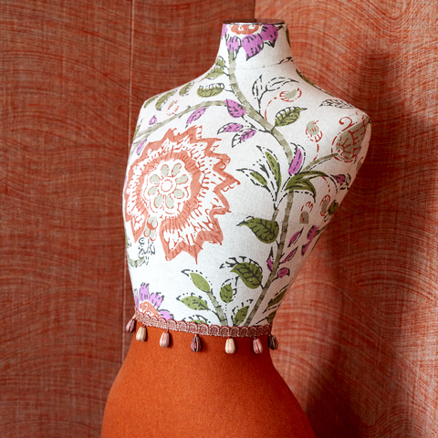 A fabric covered mannequin in a Firmdale Hotel 