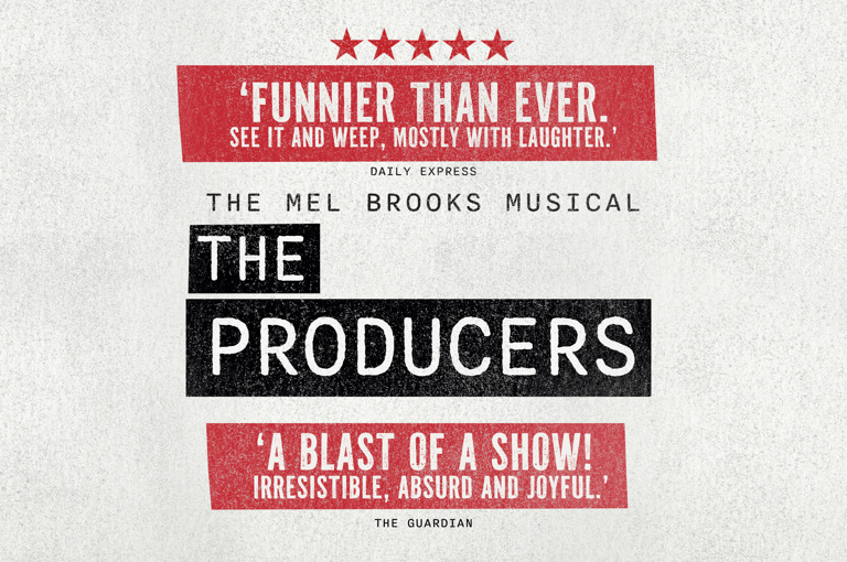 A title image from the theatre production 'The Producers' to promote the 'The Producers Theatre Package' at Covent Garden Hotel's Brasserie Max.