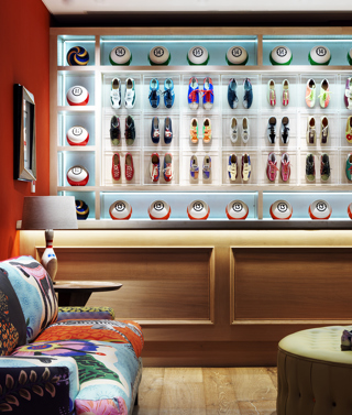 Close shot of the reception for the Croc Bowling Alley at Ham Yard Hotel