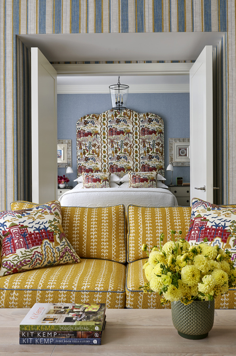 Living room with the door open to the bedroom shot of room 1108, a One Bedroom Suite at The Whitby Hotel