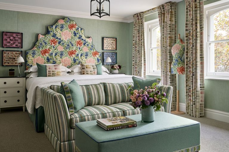 Bedroom shot of room 401, a Junior Suite at Knightsbridge Hotel