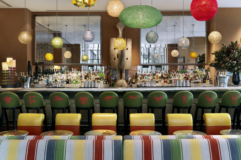 Bar and lounge area at Crosby Street Hotel