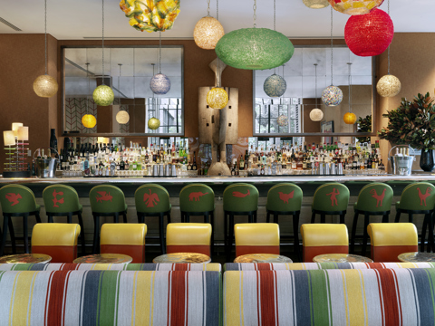 Bar and lounge area at Crosby Street Hotel