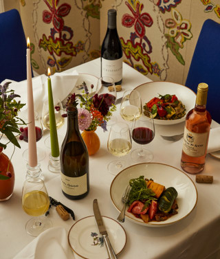 Wine Dinners at Covent Garden Hotel, portrait shot of table set up