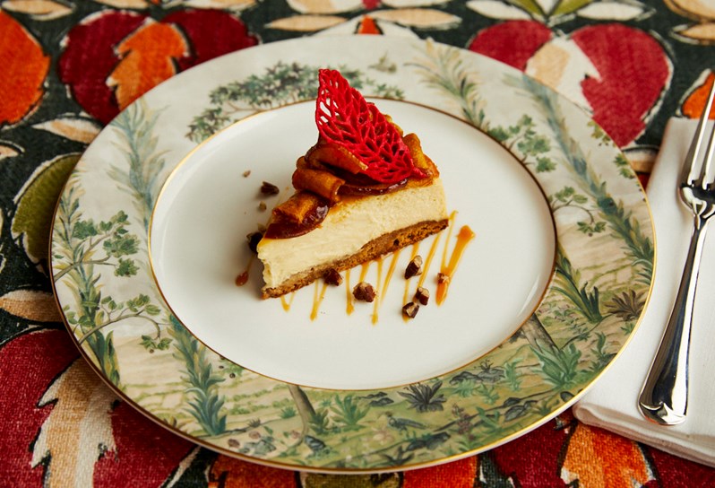Cheesecake served on Kit Kemp for Spode fine bone china