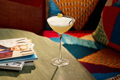 A close-up wide angle shot of 'Emily's Secret' from the West End cocktail collection at Brumus