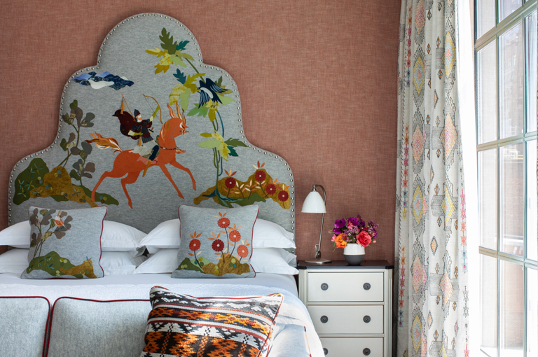 Close up bed bed shot of room 1508, a Junior Terrace Suite at The Whitby Hotel