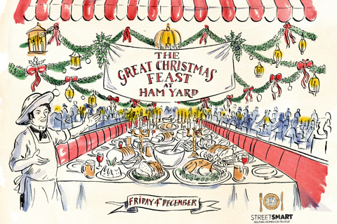 An image of the promotional artwork for The Great Christmas Feast at Ham Yard Hotel