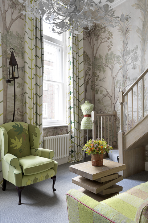 Living room shot of room 109, a Loft Suite at Charlotte Street Hotel