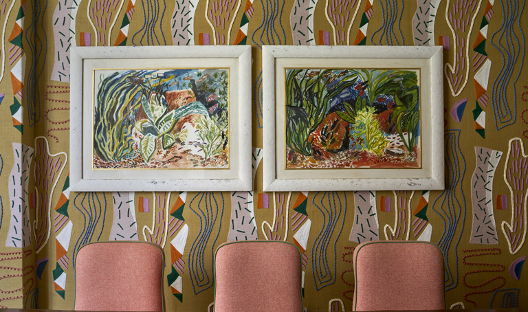 Table shot of the Dora Carrington private events room at Charlotte Street Hotel