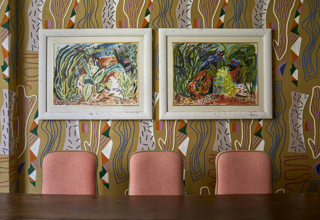 Table shot of the Dora Carrington private events room at Charlotte Street Hotel