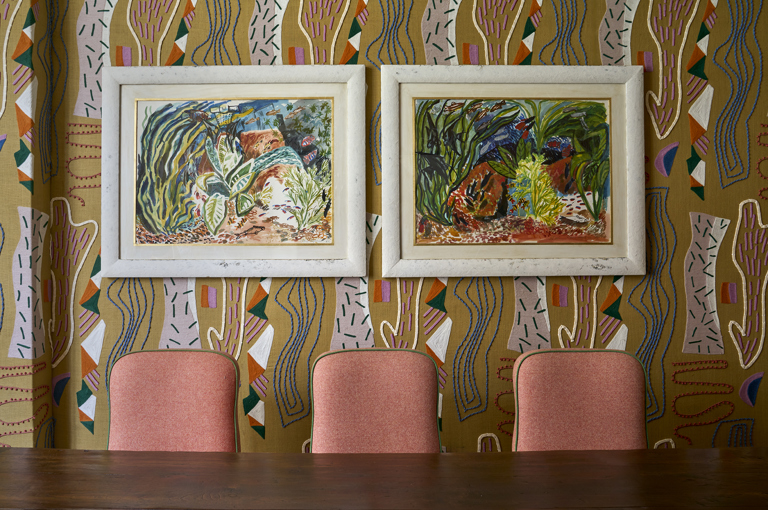 Table shot of the Dora Carrington private events room at Charlotte Street Hotel