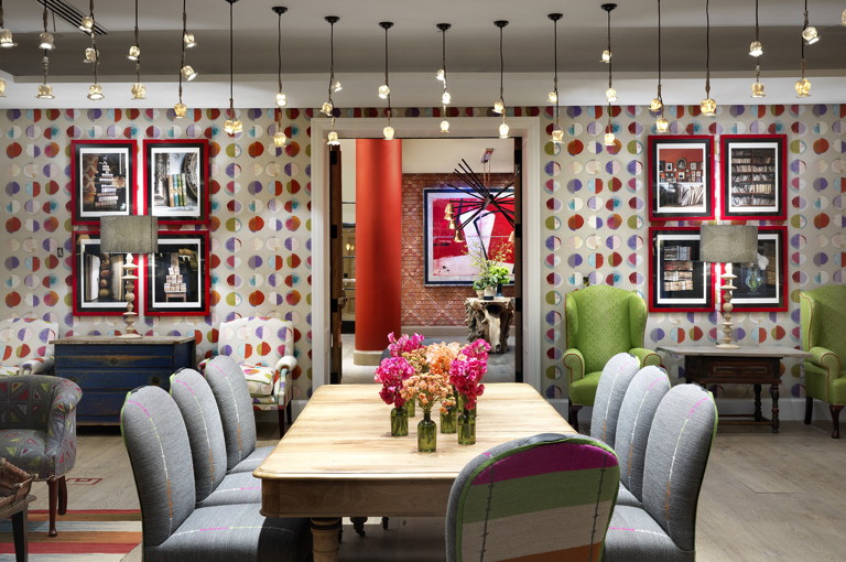 Close shot of lounge and table area in the Reading private events room at the Whitby Hotel