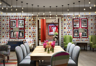 Close shot of lounge and table area in the Reading private events room at the Whitby Hotel