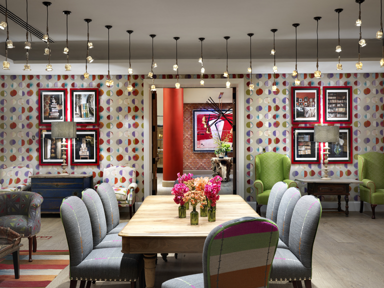 Close shot of lounge and table area in the Reading private events room at the Whitby Hotel